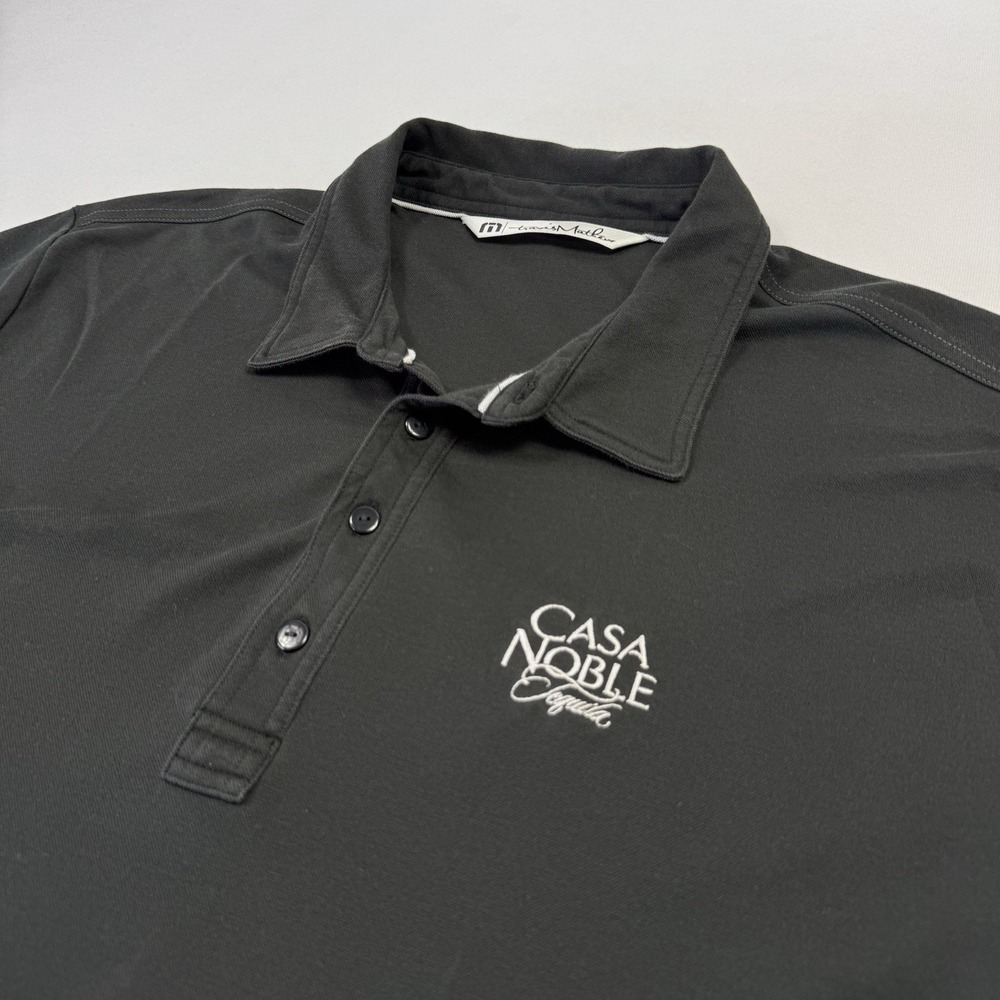 Travis Mathew Men's Polo Shirt Golf Casa Noble Tequila Logo Black Extra Large